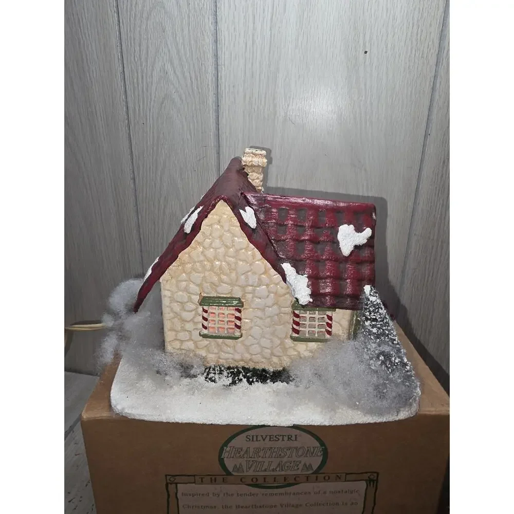 Vtg 1992 Hearthstone Candy Cottage Village House Light Up Christmas Silvestri